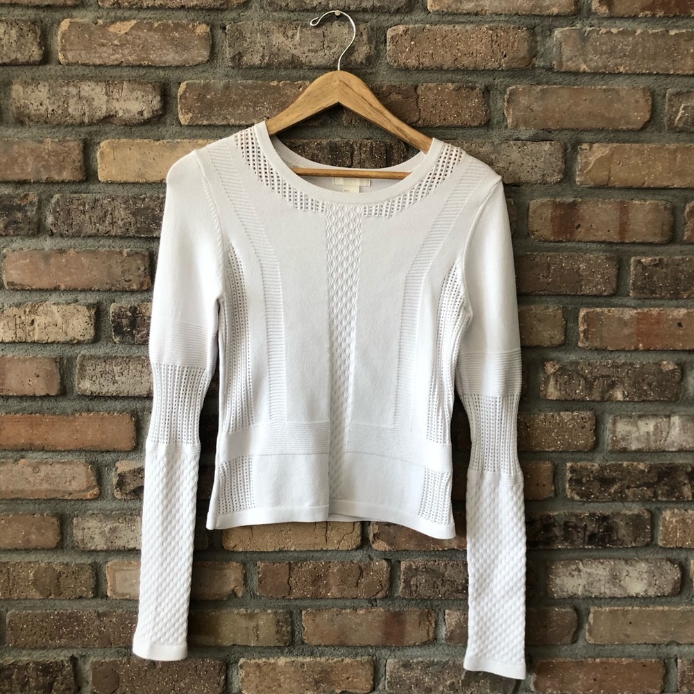 H&M White eyelet Sweater